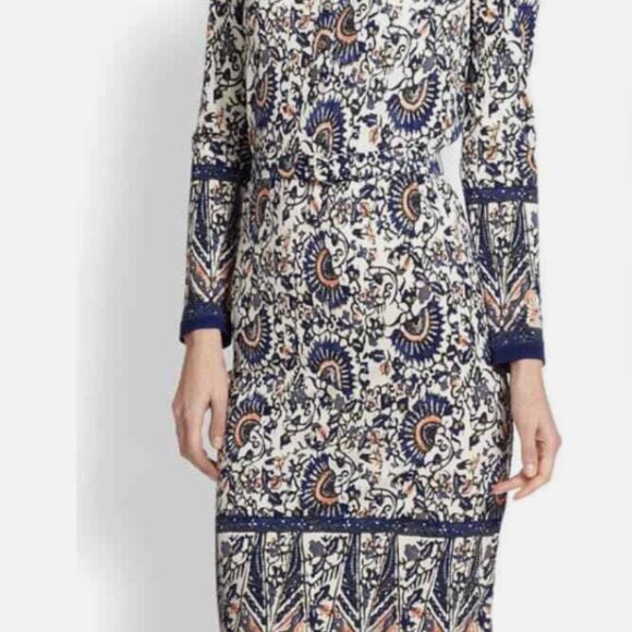 Tory Burch Chrissy Dress, Madura Knit B Ocean Mist, SZ XL, NWT - Picture 3 of 11